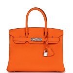 Her Birkin 30 Orange Minium Togo Palladium Hardware