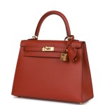 Her Kelly Sellier 25 Rouge Venetian Epsom Gold Hardware