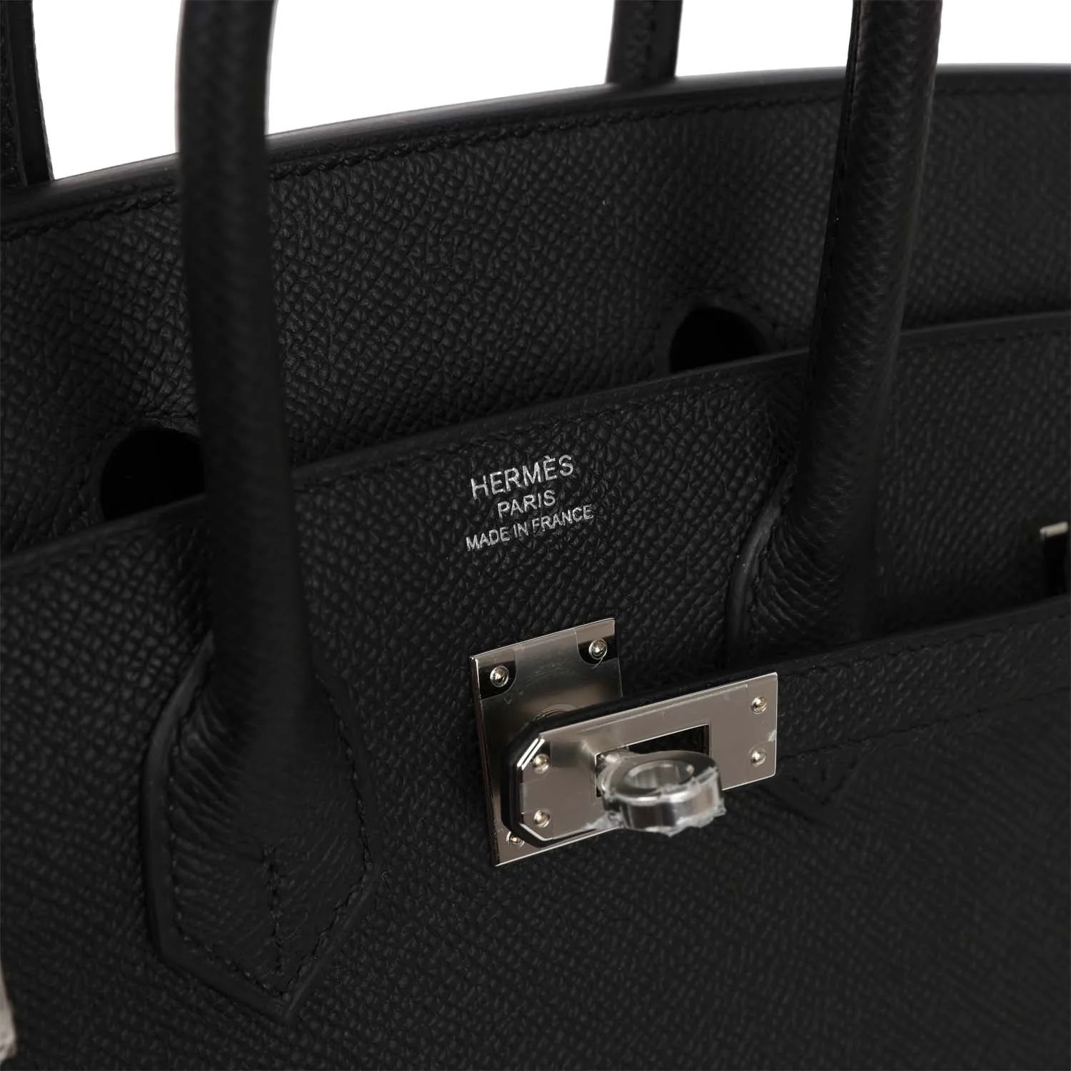 Her Birkin Sellier 25 Black Epsom Palladium Hardware