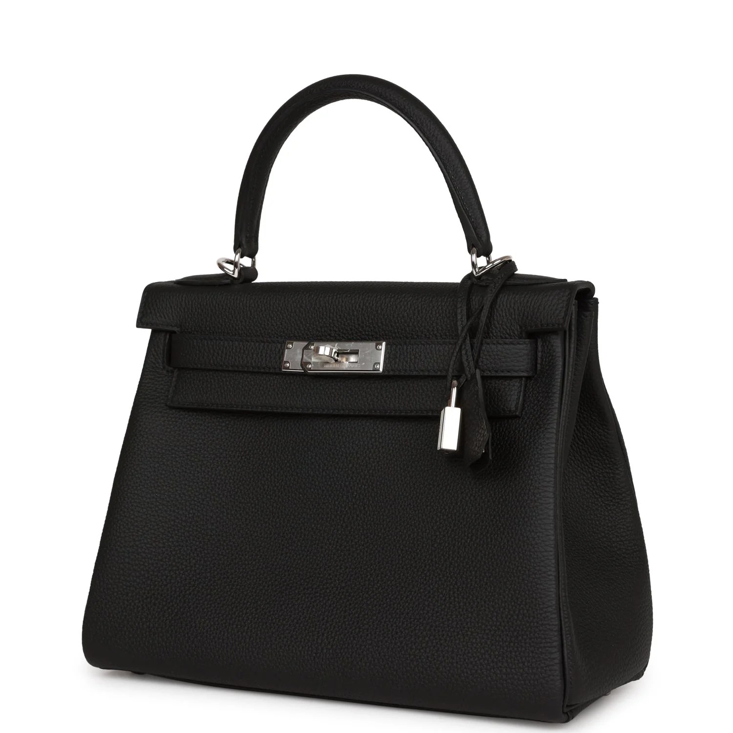 Her Kelly Retourne 28 Black Togo Palladium Hardware