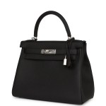 Her Kelly Retourne 28 Black Togo Palladium Hardware