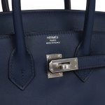 Her Birkin 25 Bleu Navy Swift Palladium Hardware