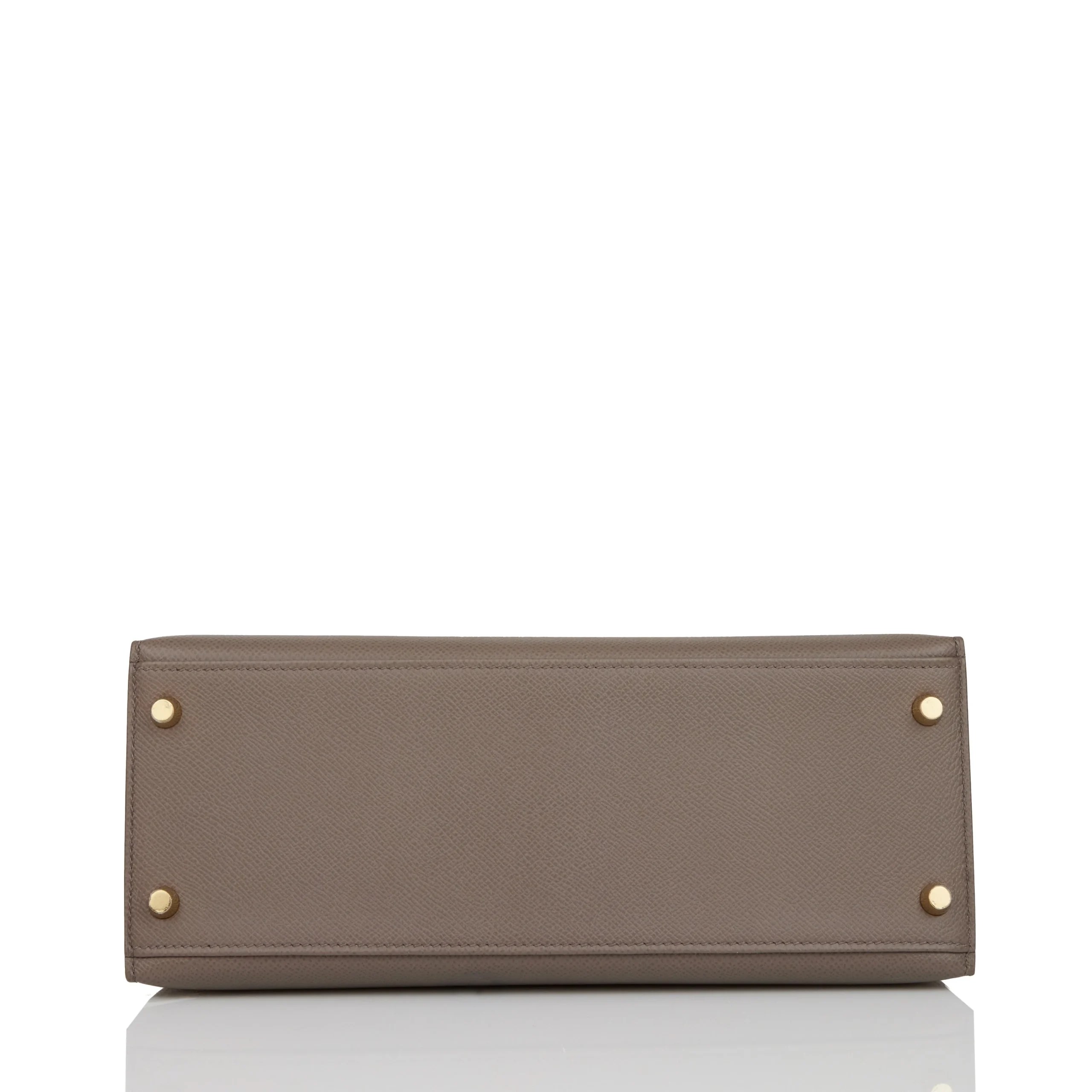 Her Kelly Sellier 28 Etain Epsom Gold Hardware