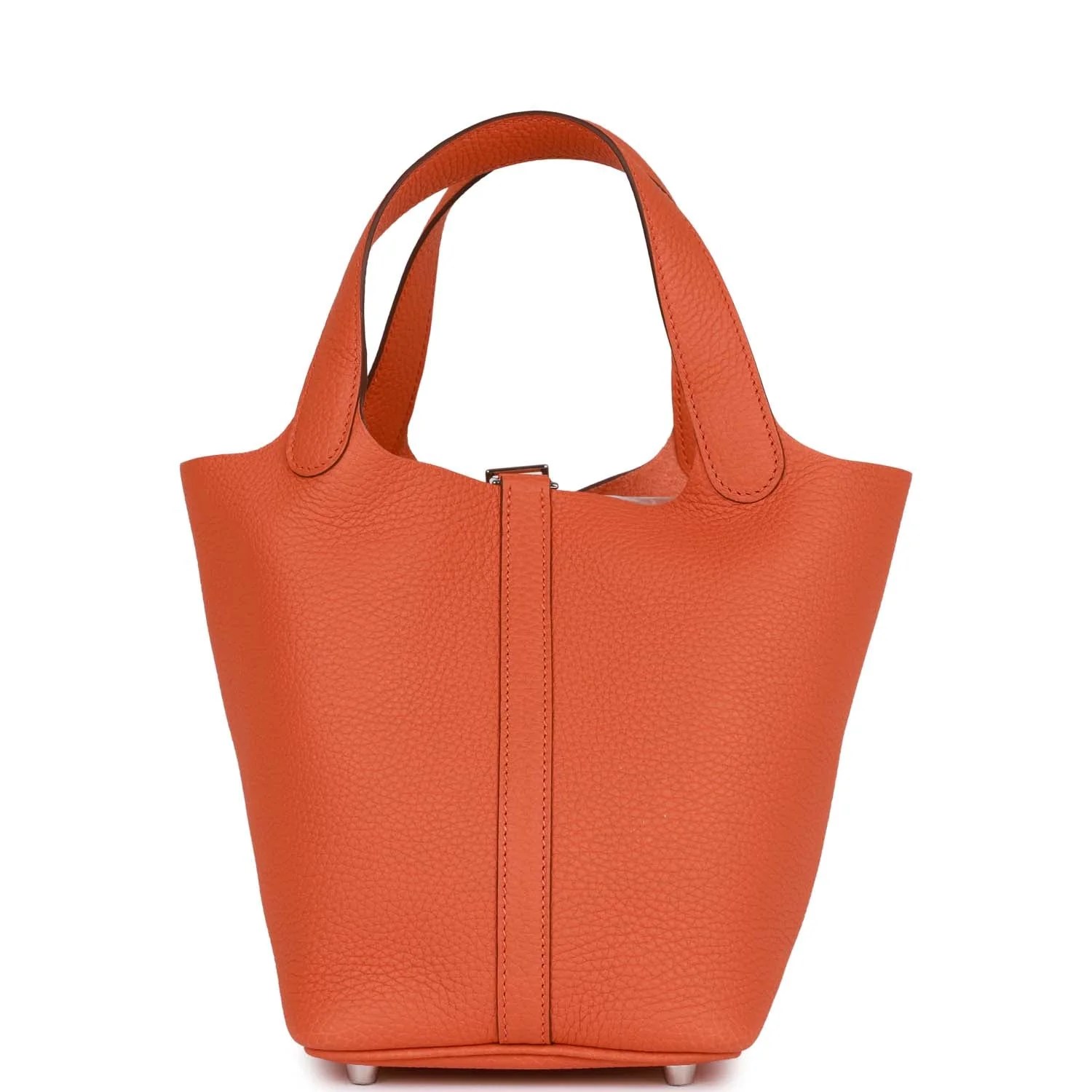 Her Picotin Lock 18 Orange Clemence Palladium Hardware