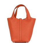 Her Picotin Lock 18 Orange Clemence Palladium Hardware