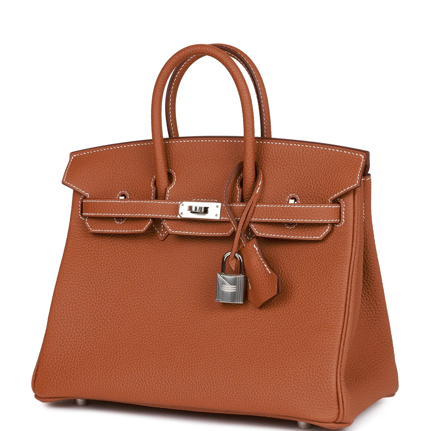 Her Birkin 25 Gold Togo Palladium Hardware