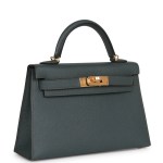 Her Kelly Sellier 20 Bleu Orage Epsom Gold Hardware