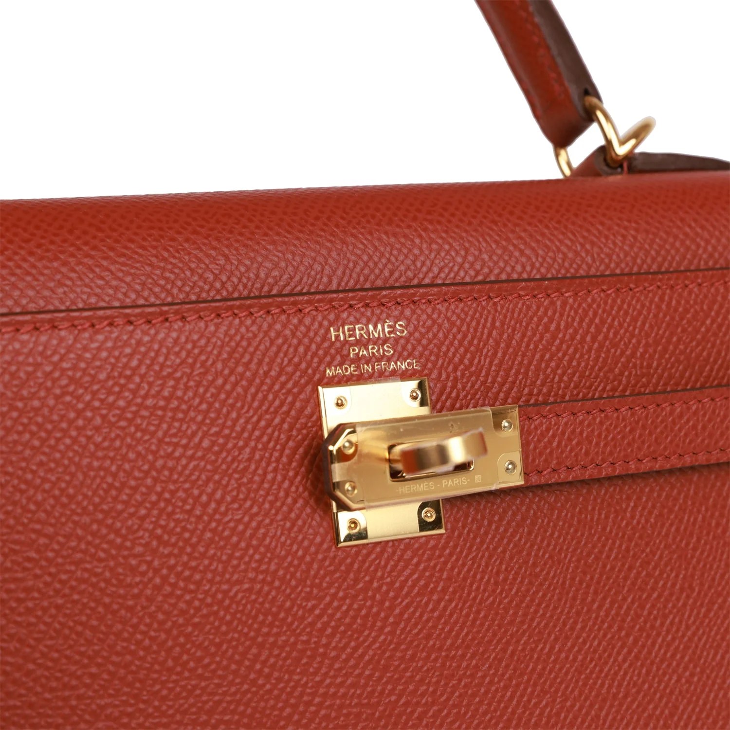 Her Kelly Sellier 25 Rouge Venetian Epsom Gold Hardware