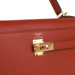 Her Kelly Sellier 25 Rouge Venetian Epsom Gold Hardware