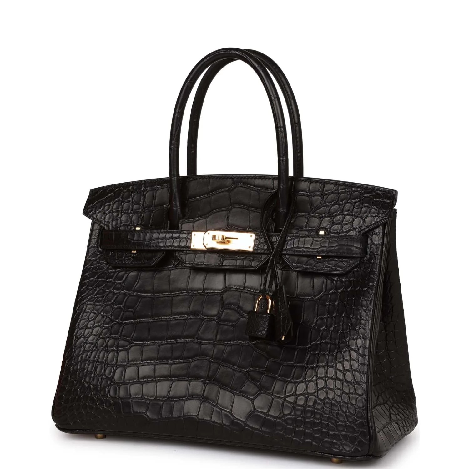 Her Birkin 30 Black Matte Alligator Gold Hardware