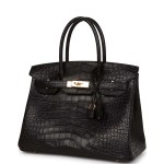 Her Birkin 30 Black Matte Alligator Gold Hardware