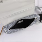 Dior Cd Diamond Canvas Saddle Bag- Black/White
