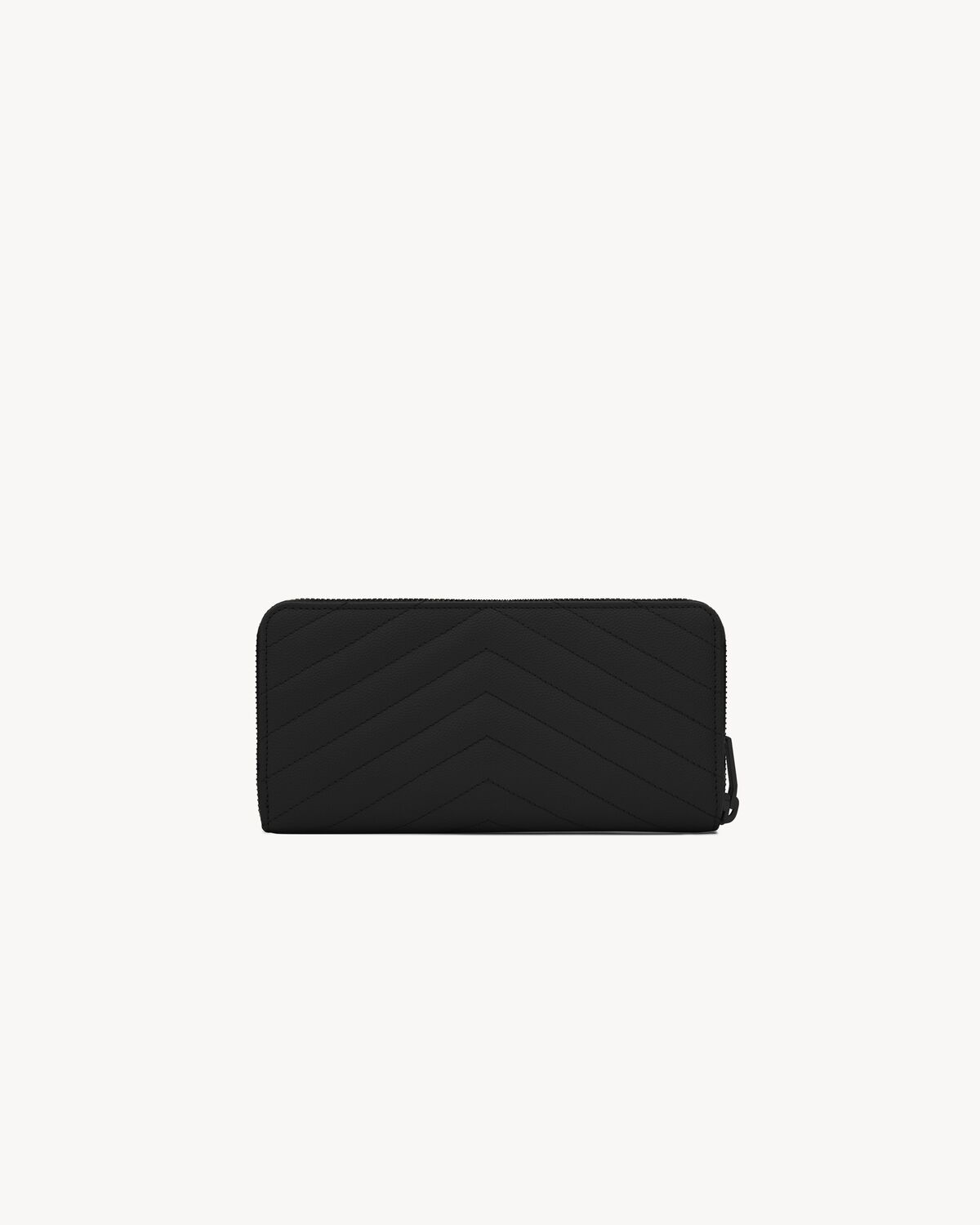 Cassandre quilted zip around wallet in grain de poudre leather BLACK