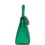 Her Kelly Sellier 25 Vert Jade Epsom Gold Hardware