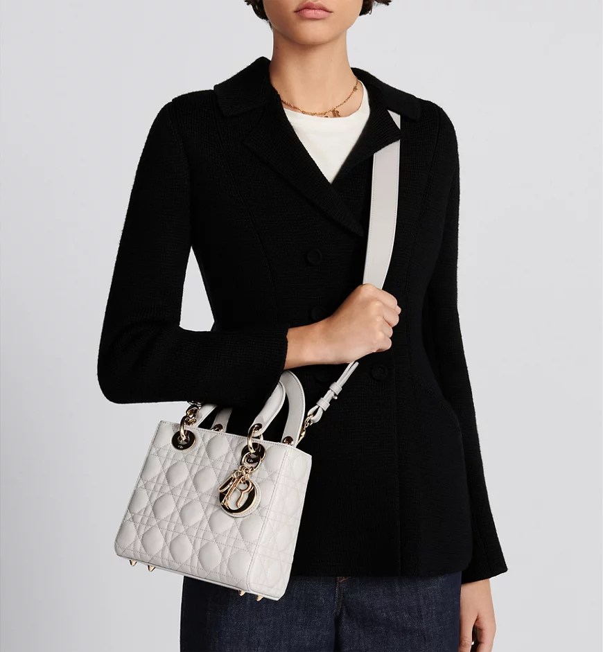 Small Lady Dior My ABCDior Bag-Latte Cannage Lambskin