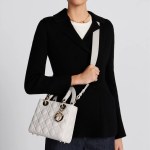 Small Lady Dior My ABCDior Bag-Latte Cannage Lambskin