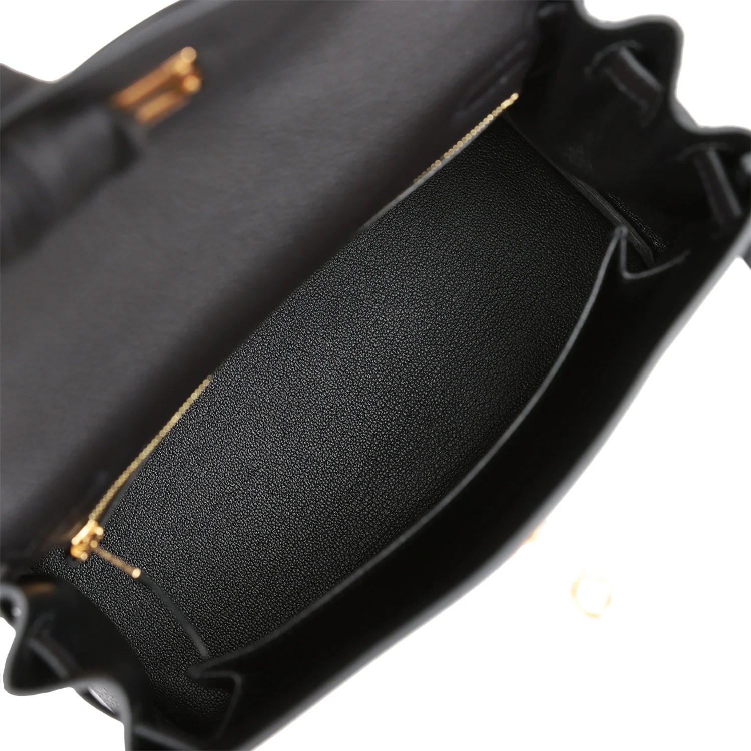 Her Kelly Retourne 25 Black Togo Gold Hardware