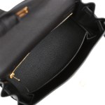 Her Kelly Retourne 25 Black Togo Gold Hardware