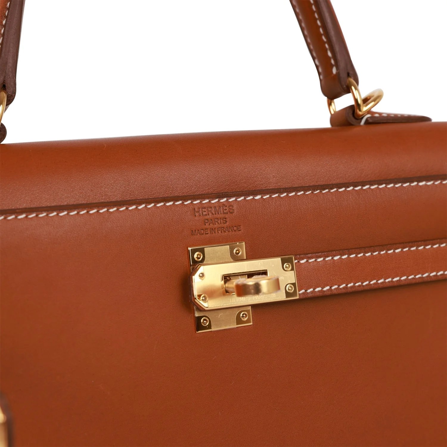 Her Kelly Sellier 25 Fauve Barenia Gold Hardware