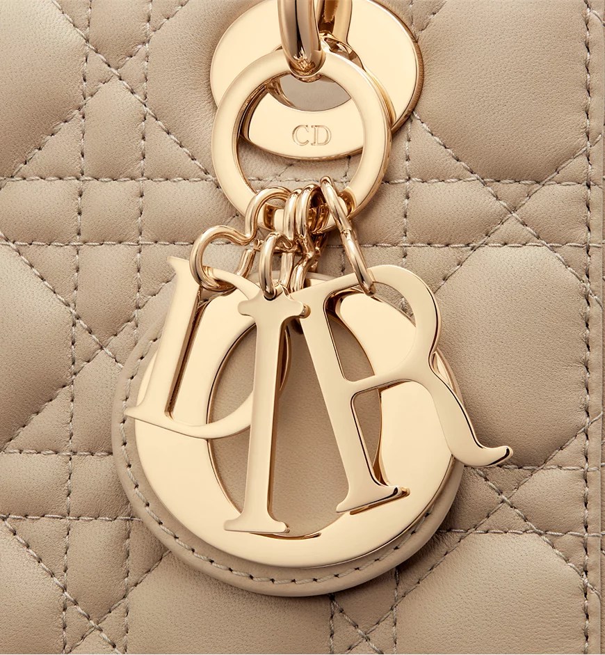 Small Lady Dior My ABCDior Bag-Sand-Colored Cannage Lambskin