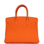 Her Birkin 30 Orange Minium Togo Palladium Hardware