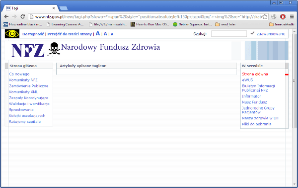 Marcin Probola Wstrzykiwanie Kodu Html Na Strone Nfz