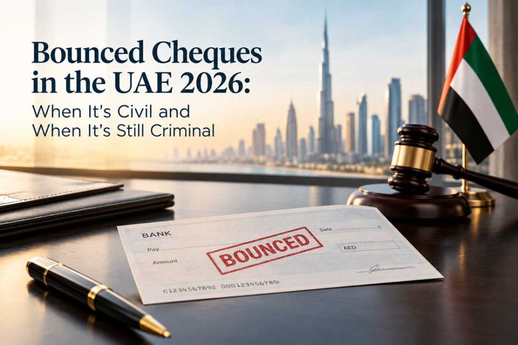 Bounced Cheques in the UAE 2026: When It’s Civil and When It’s Still Criminal