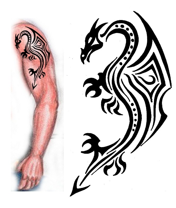 Tribal Dragon Tattoos Designs - Clip Art Library 789_x_665_jpg