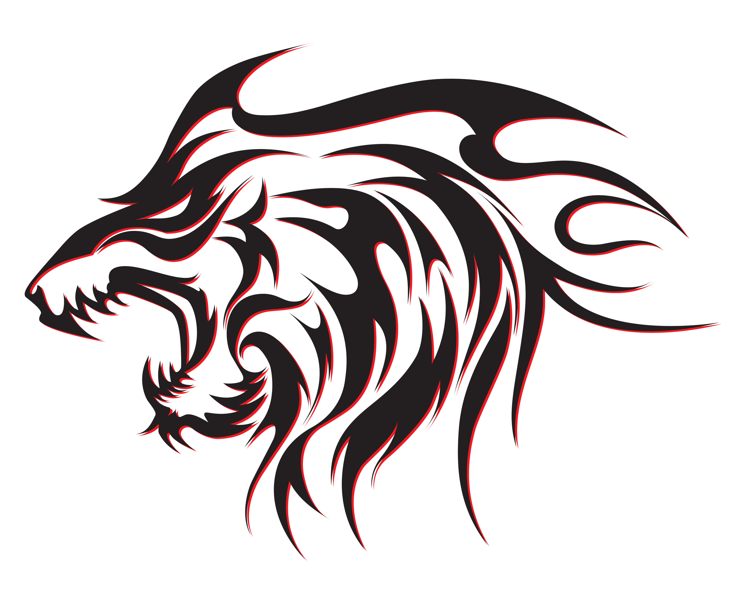 Simple Tiger Tribal Tattoo - Clip Art Library 2011_x_2484_jpg
