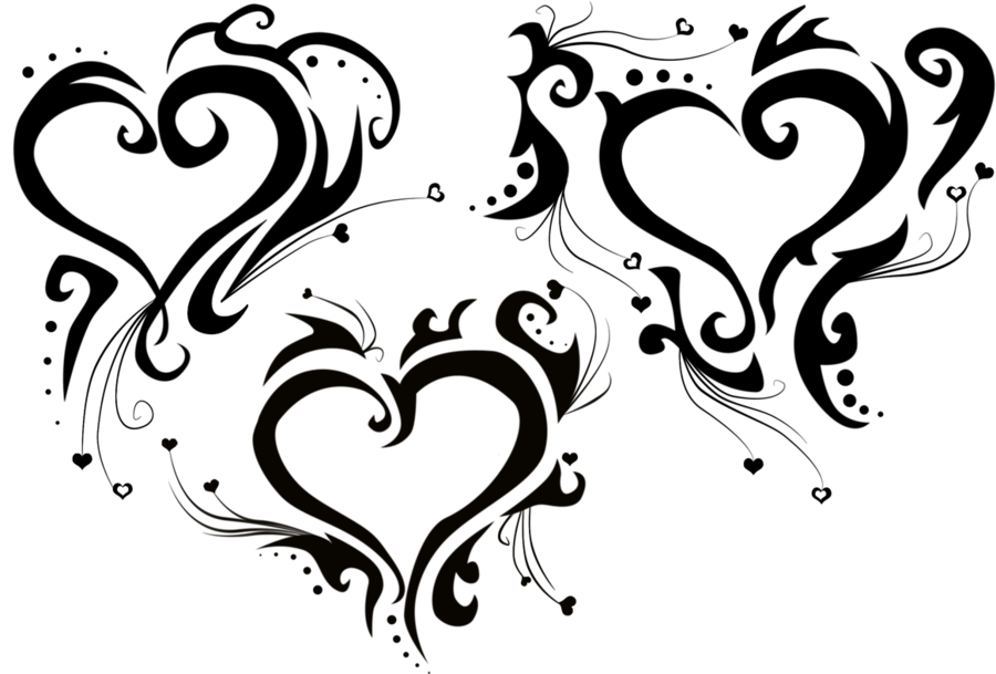 Tattoo Tribal Heart Design - Clip Art Library 609_x_900_png