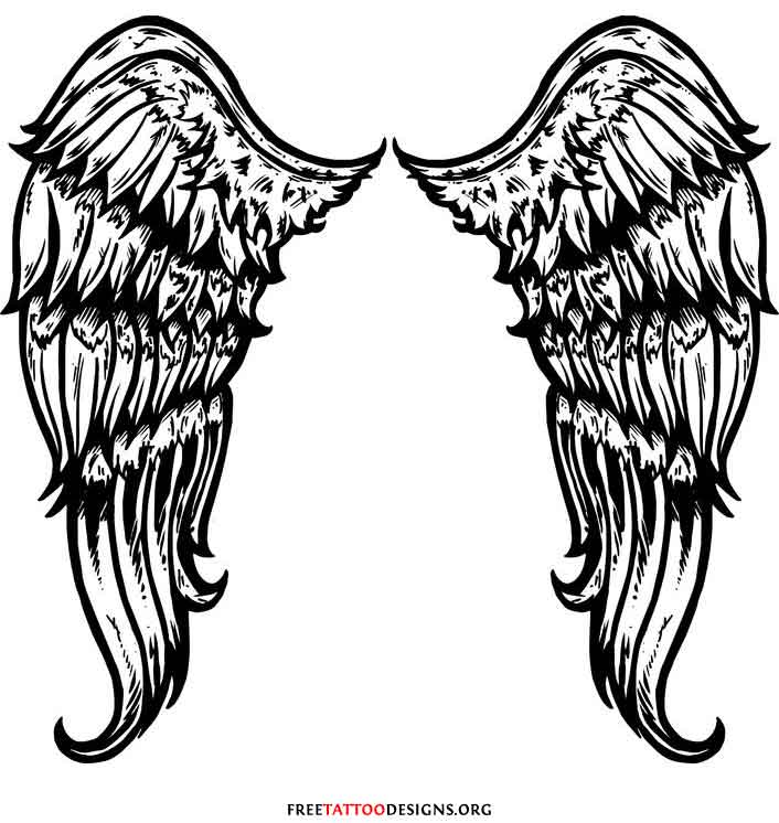 Gothic Angel Wing Tattoo - Clip Art Library 746_x_706_jpg