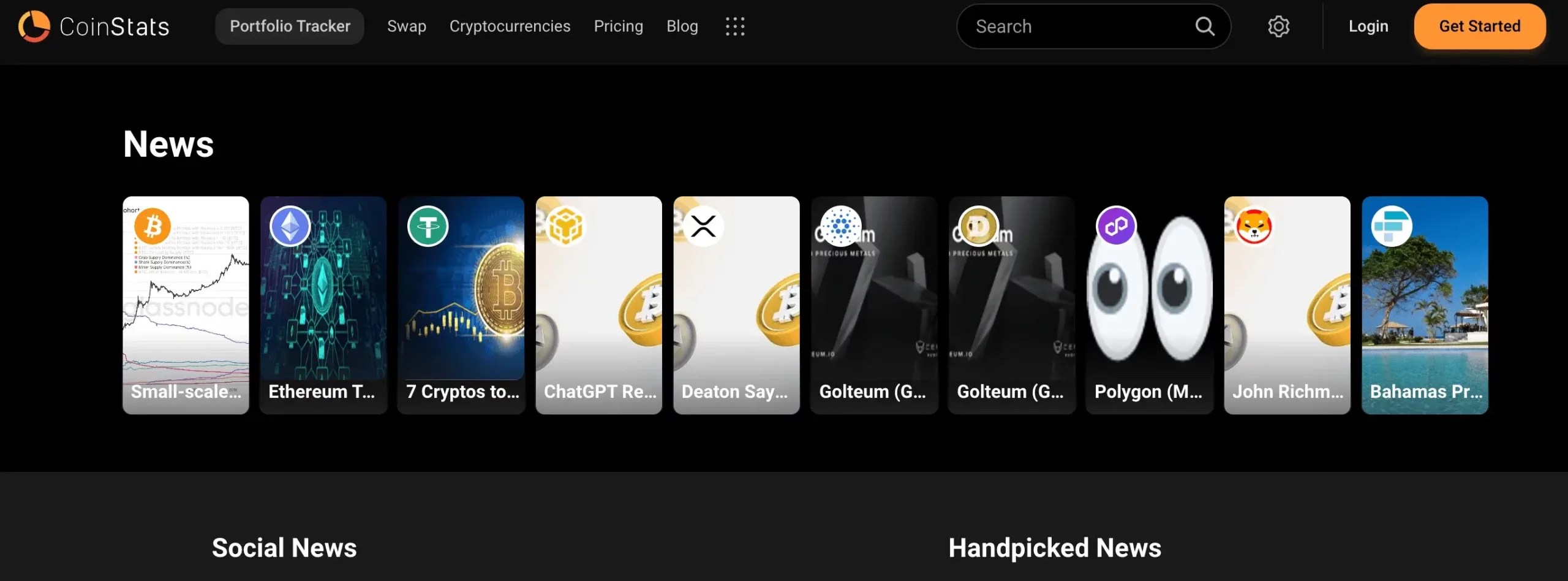 2. CoinStats - Best Crypto News App for Portfolio and General News Tracking