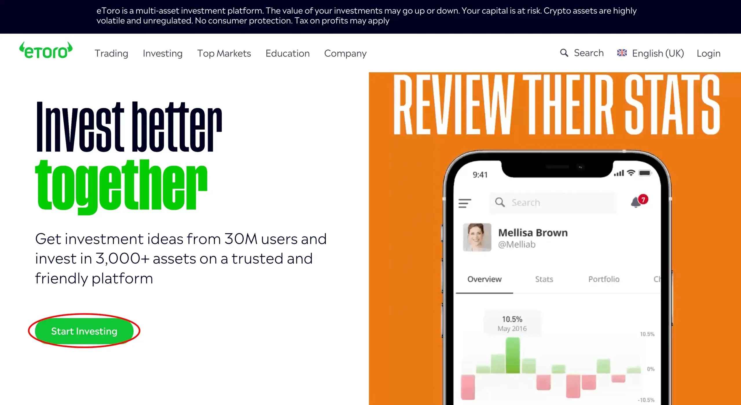 Step 1.2: Create an eToro account