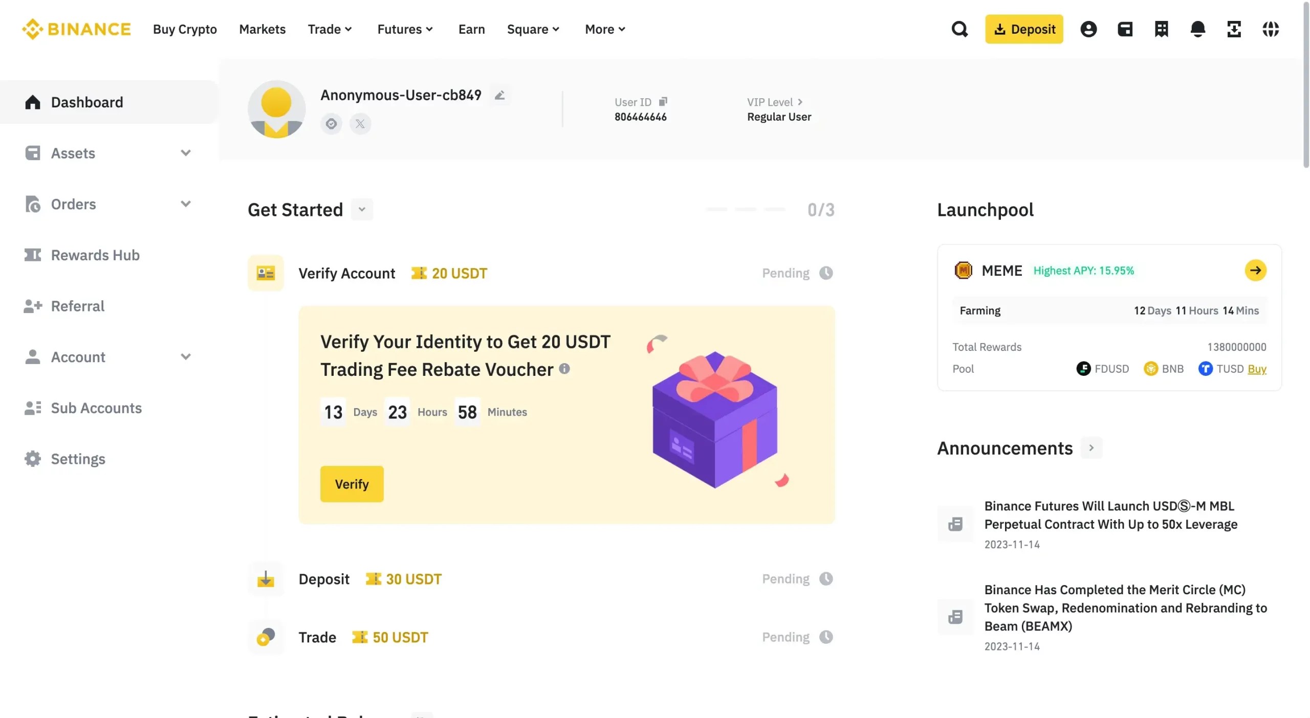 After you finish the sign-up process, you will be able to start claiming rewards.