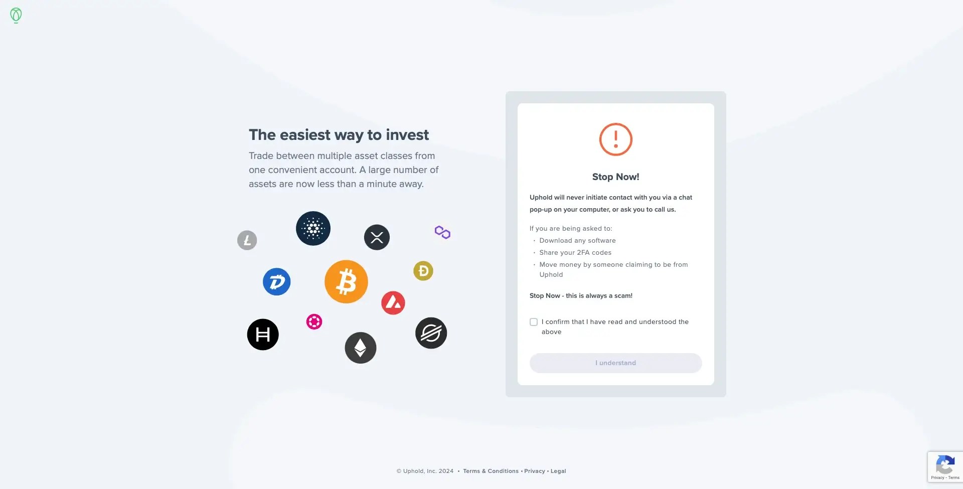 Uphold Confirm Disclaimer