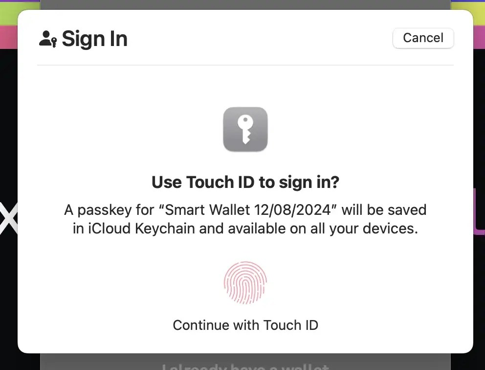 Step 2: Use your fingerprint, face ID, or biometric identification