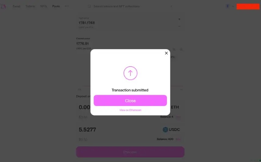 Step 3. Add Tokens and Confirm Transaction