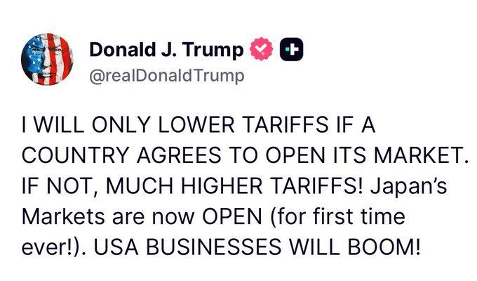 An image of Trump's comment on Truth Social