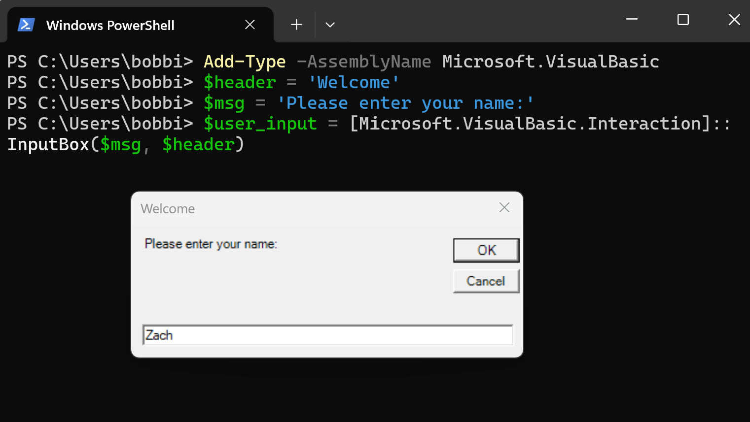 How to Create a Custom Input Box in PowerShell (With Example) - Collecting  Wisdom