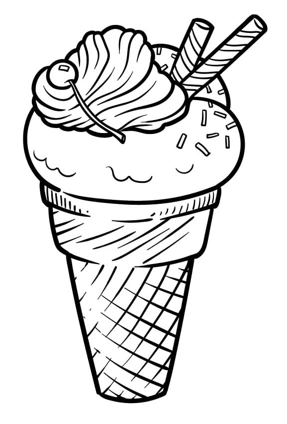 Printable Sweet Ice Cream Coloring Pages - Ice Cream Coloring Pages - Coloring Pages For Kids And Adults 851_X_577_png