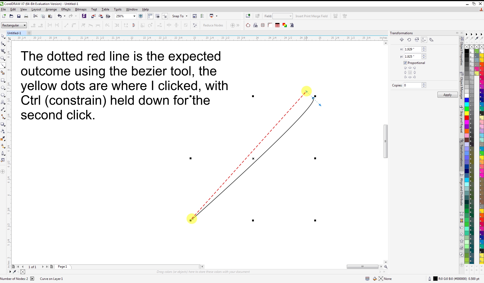 Bezier tool with constrain issue - CorelDRAW X7 - CorelDRAW Graphics Suite  X7 - CorelDRAW Community