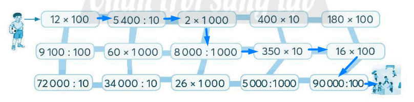 Giải VBT Toán 4 Chân trời bài 45 Nhân với 10, 100, 1000,... Chia cho 10, 100, 1000,...