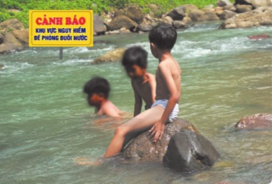 Các bạn em rủ em bơi lội ở khu vực dưới đây, em sẽ làm như thế nào?