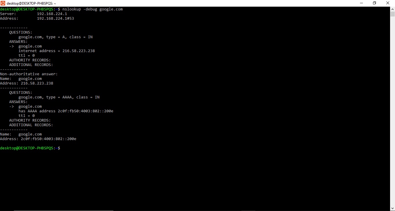Reverse lookup nslookup