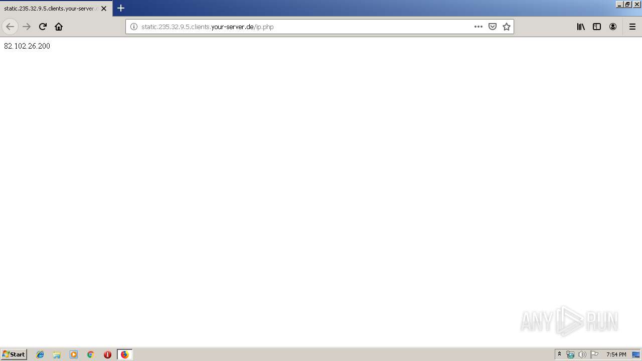 http://static.235.32.9.5.clients.your-server.de/ip.php | ANY.RUN - Free  Malware Sandbox Online