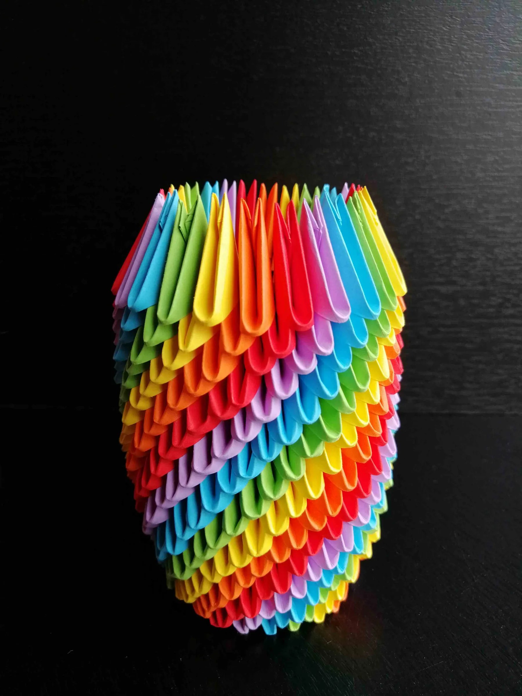 rainbow 3d origami pencil holder