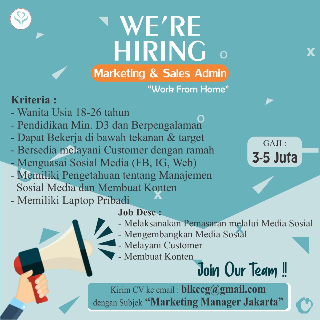 Lowongan Kerja Marketing & Sales Admin – My Blog