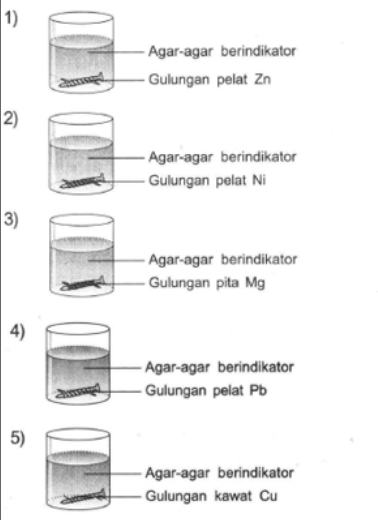 Perhatikan gambar percobaan korosi paku besi (Fe) &hellip;