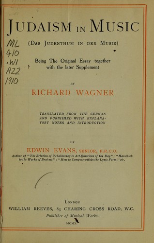 Judaism In Music 1910 Edition Open Library