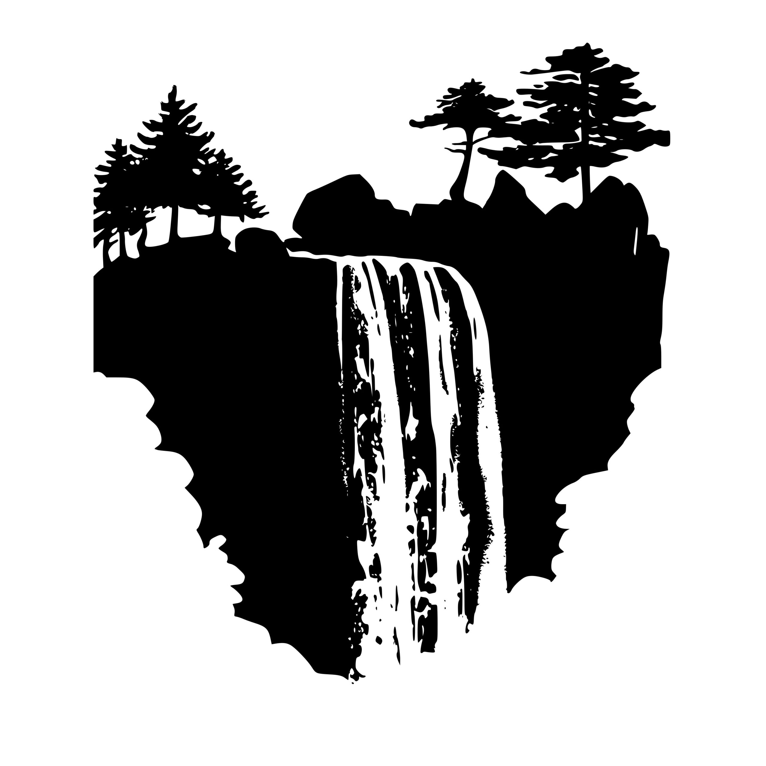 Waterfall silhouette